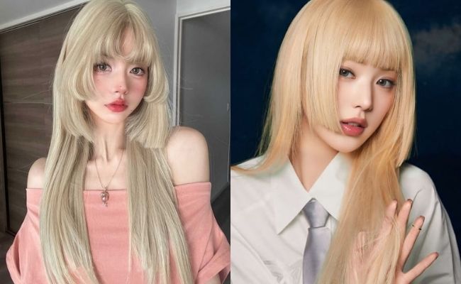 Tóc Hime nhuộm vàng bạch kim