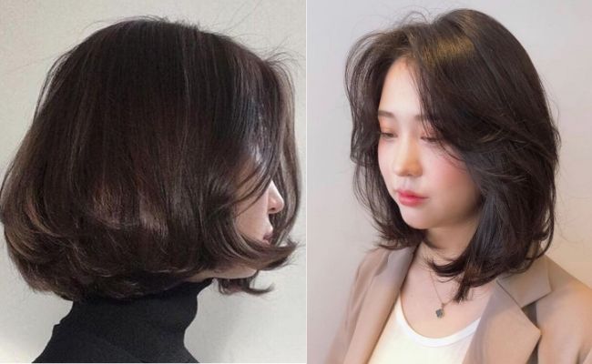 Kiểu tóc uốn phồng rẽ ngôi