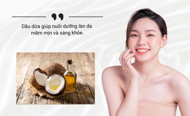 Massage mặt với dầu dừa
