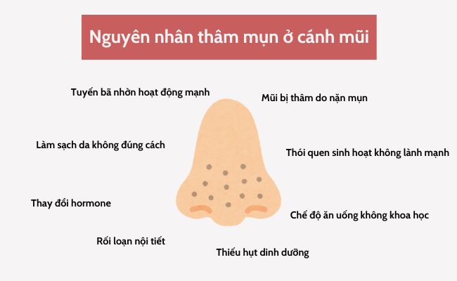 Nguyên nhân thâm mụn ở cánh mũi