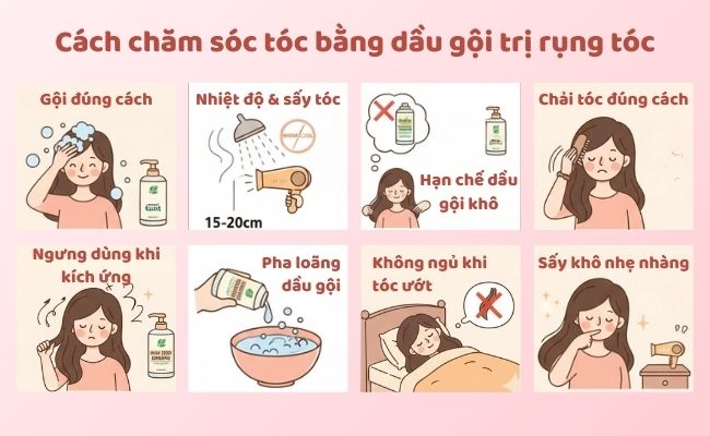 Hướng dẫn sử dụng dầu gội đúng cách để ngăn ngừa rụng tóc