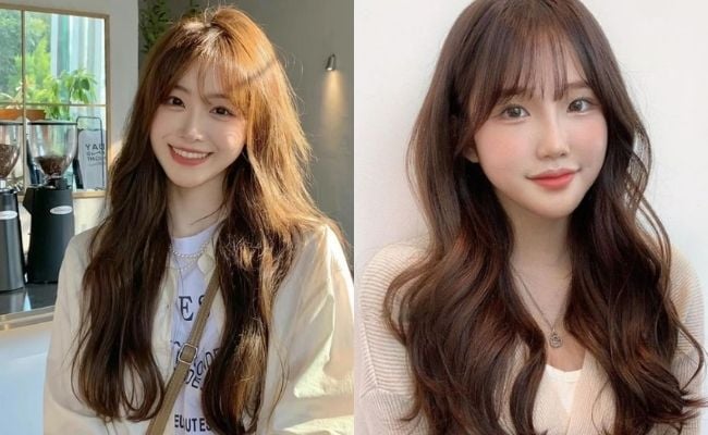 Tóc xoăn nhẹ tự nhiên và mái thưa