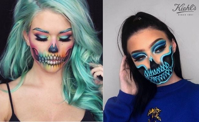Halloween makeup style neon nổi bật