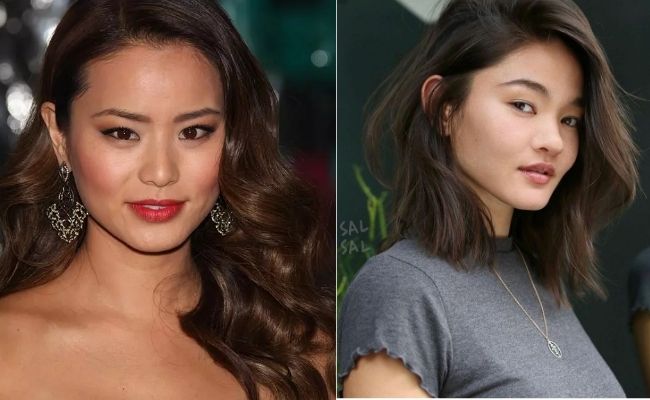 Kiểu tóc xoăn sóng lơi ngang vai rẽ ngôi lệch