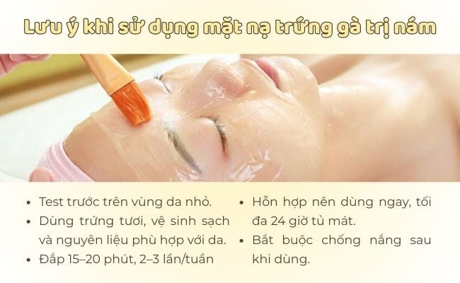 Lưu ý khi sử dụng mặt nạ trứng gà trị nám