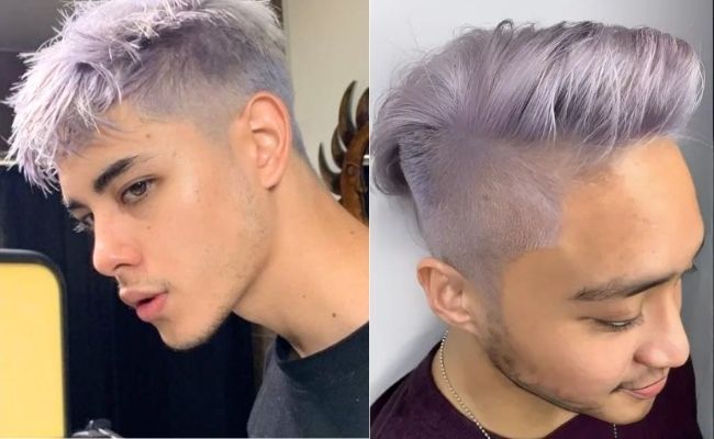 Nam da ngăm nhuộm tóc màu ánh tím