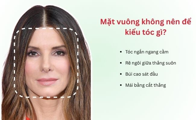 Mặt vuông không nên để kiểu tóc gì?