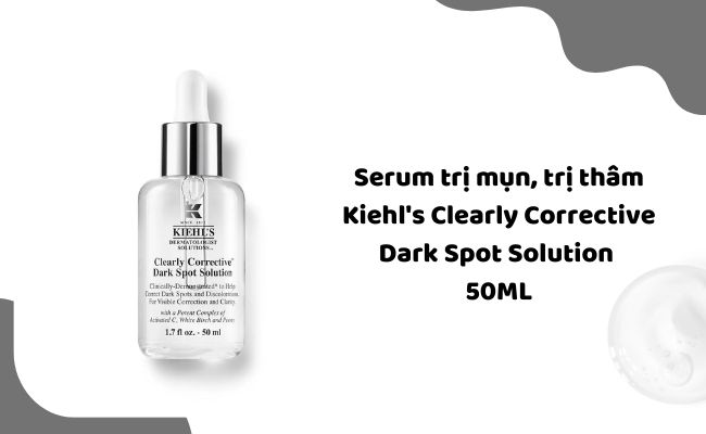 Serum trị mụn, trị thâm Kiehl's Clearly Corrective Dark Spot Solution 50ML
