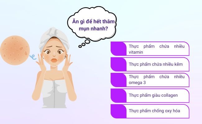 Bổ sung thực phẩm chứa nhiều vitamin, collagen, omega 3, kẽm,...