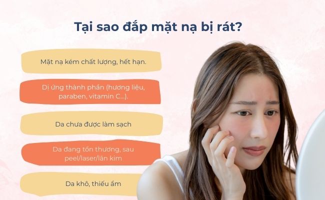 Tại sao đắp mặt nạ bị rát?
