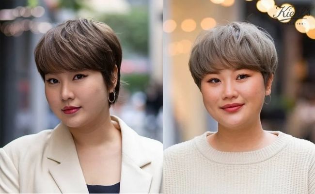 Kiểu tóc tém đối với mặt tròn