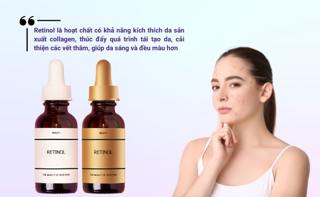 Các vết thâm được cải thiện nhờ kiên trì sử dụng Retinol