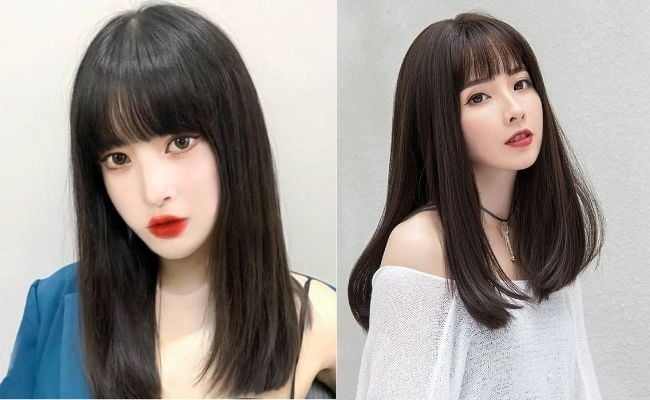 Tóc ngang vai mái bằng