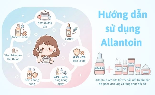 Hướng dẫn sử dụng Allantoin trong chu trình skincare