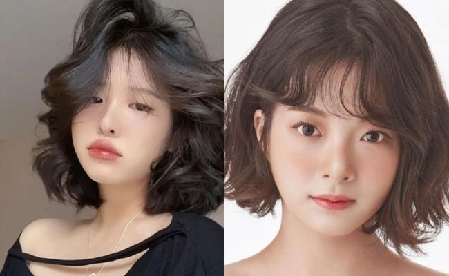 Tóc mái xoăn kết hợp tóc ngắn xoăn