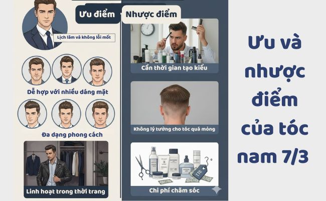 Ưu nhược điểm của tóc 7/3 nam
