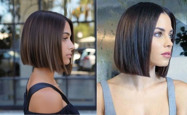 Tóc bob duỗi thẳng tự nhiên cho mặt dài