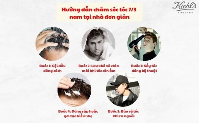 Hướng dẫn chăm sóc tóc 7/3 nam tại nhà đơn giản