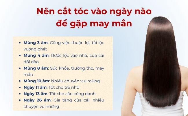 Nên cắt tóc vào ngày nào để gặp may mắn