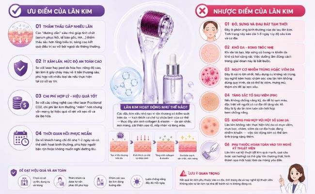 Ưu điểm và nhược điểm của phương pháp lăn kim