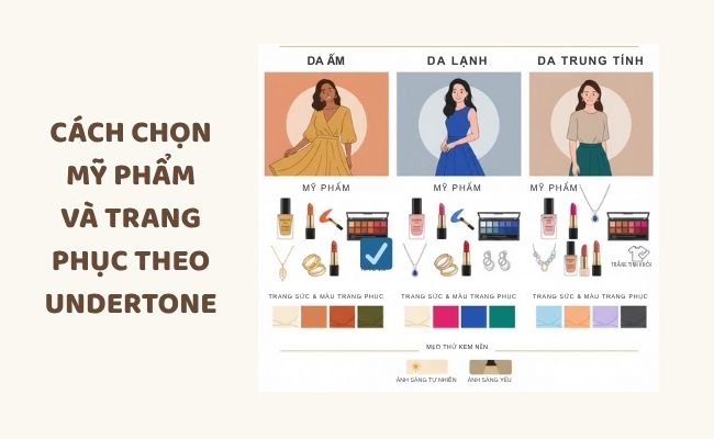 Cách chọn mỹ phẩm và trang phục theo undertone