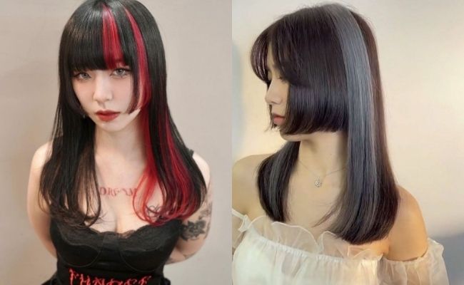 Tóc Hime nhuộm highlight