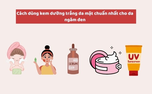 Cách dùng kem dưỡng trắng da mặt chuẩn nhất cho da ngăm đen