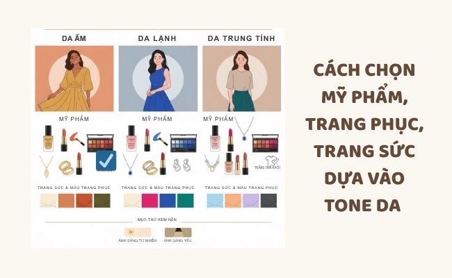 Cách chọn mỹ phẩm, trang phục, trang sức dựa vào tone da chuẩn