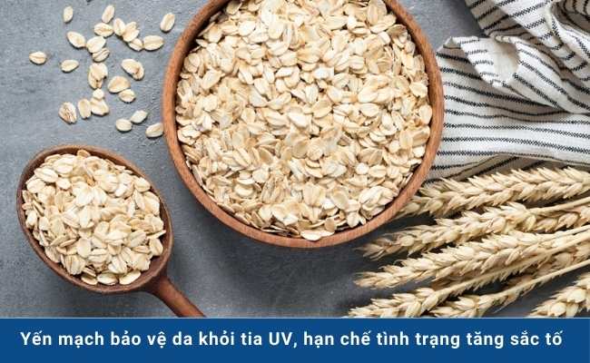 Yến mạch bảo vệ da khỏi tia UV, hạn chế tình trạng tăng sắc tố