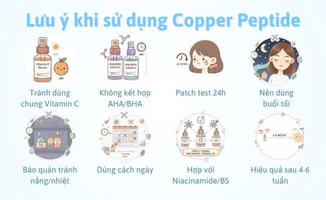 Một số lưu ý khi sử dụng Copper Peptide