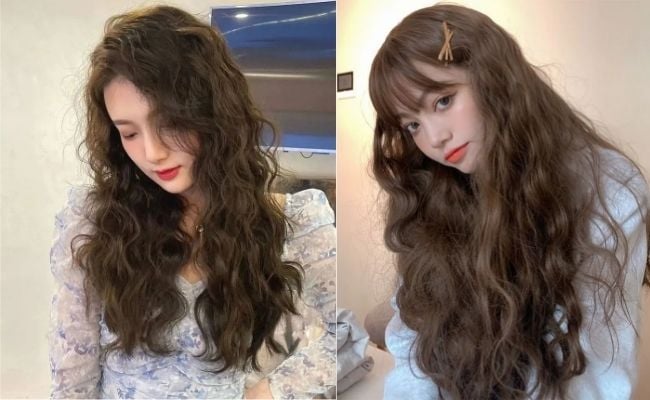 Tóc xoăn lọn nhỏ cho mặt tròn
