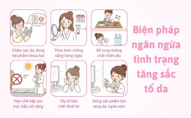 Biện pháp ngăn ngừa tình trạng tăng sắc tố da