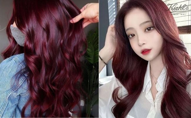 Màu tóc nhuộm không cần tẩy nâu đỏ