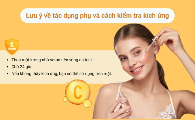 Lưu ý về tác dụng phụ và cách kiểm tra kích ứng