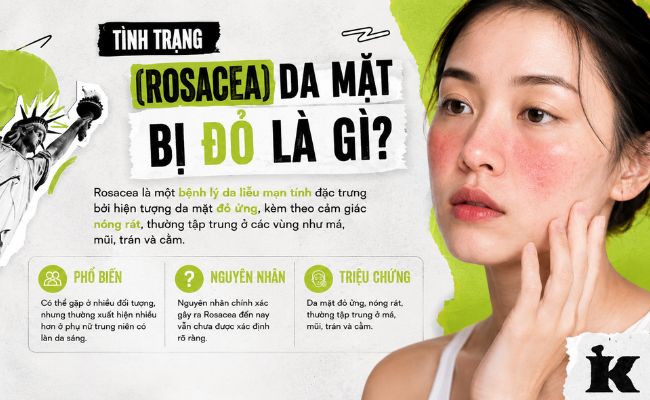Rosacea thường xuất hiện nhiều hơn ở phụ nữ trung niên có làn da sáng