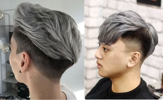 Nhuộm tóc nam màu xám tro