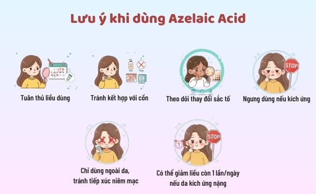 Lưu ý khi dùng Azelaic Acid để không bị kích ứng
