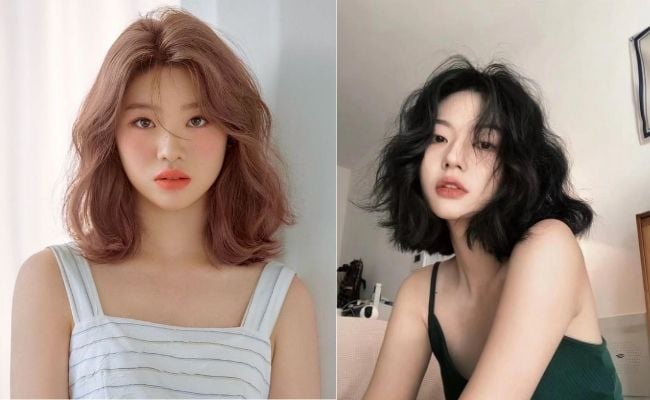 Tóc xoăn ngắn cho tóc mỏng kiểu lượn sóng