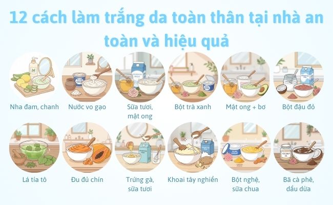 12 cách làm trắng da toàn thân tại nhà an toàn và hiệu quả