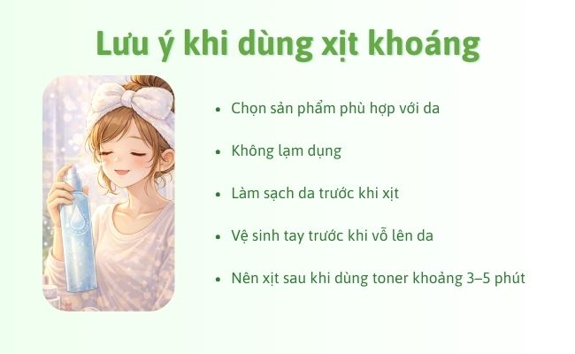 Lưu ý khi dùng xịt khoáng