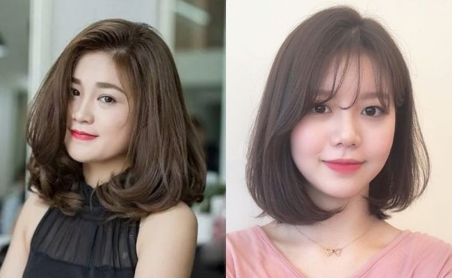 Tóc ngang vai uốn cụp trẻ trung
