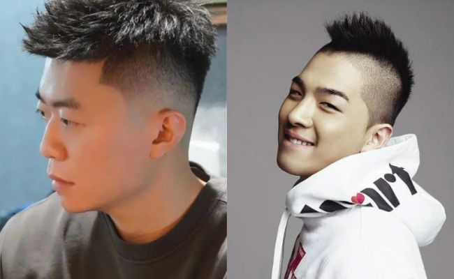 Tóc layer nam cạo hai bên vuốt nhọn phong cách