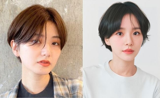 Tóc tomboy rẽ ngôi giữa