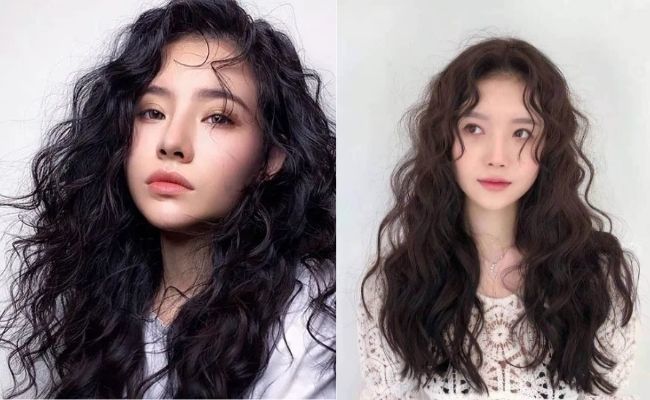Tóc xoăn hippie cho mặt tròn