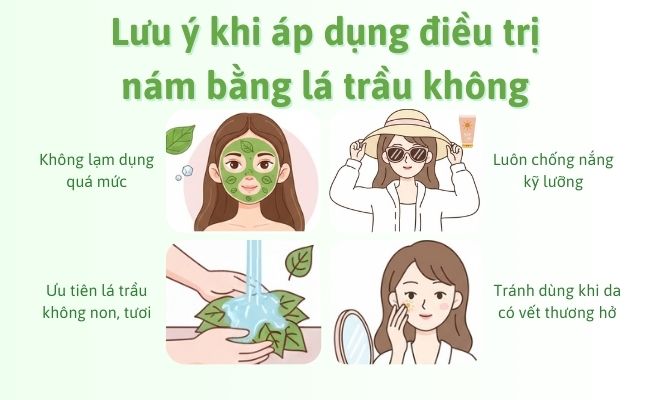 Lưu ý khi áp dụng điều trị nám bằng lá trầu không