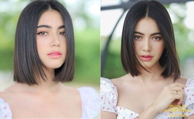 Tóc ngắn thẳng tự nhiên