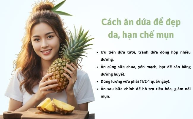 Cách ăn dứa để đẹp da và hạn chế nổi mụn
