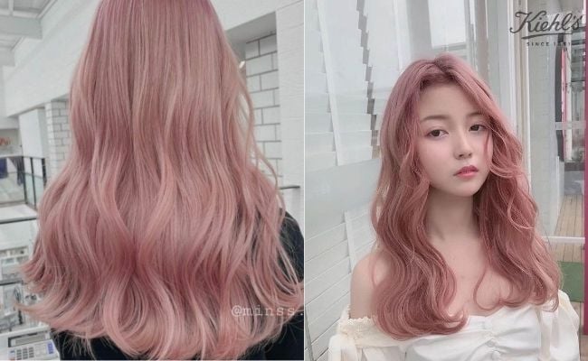 Tóc nhuộm màu hồng khói