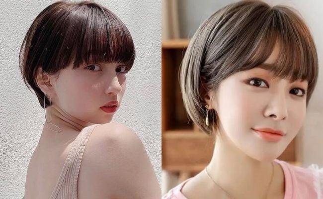 Tóc mái ngố kết hợp tóc tém – Kiểu tóc mái hợp với khuôn mặt tròn béo