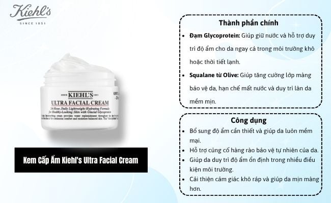 Kem cấp ẩm Kiehl's Ultra Facial Cream 